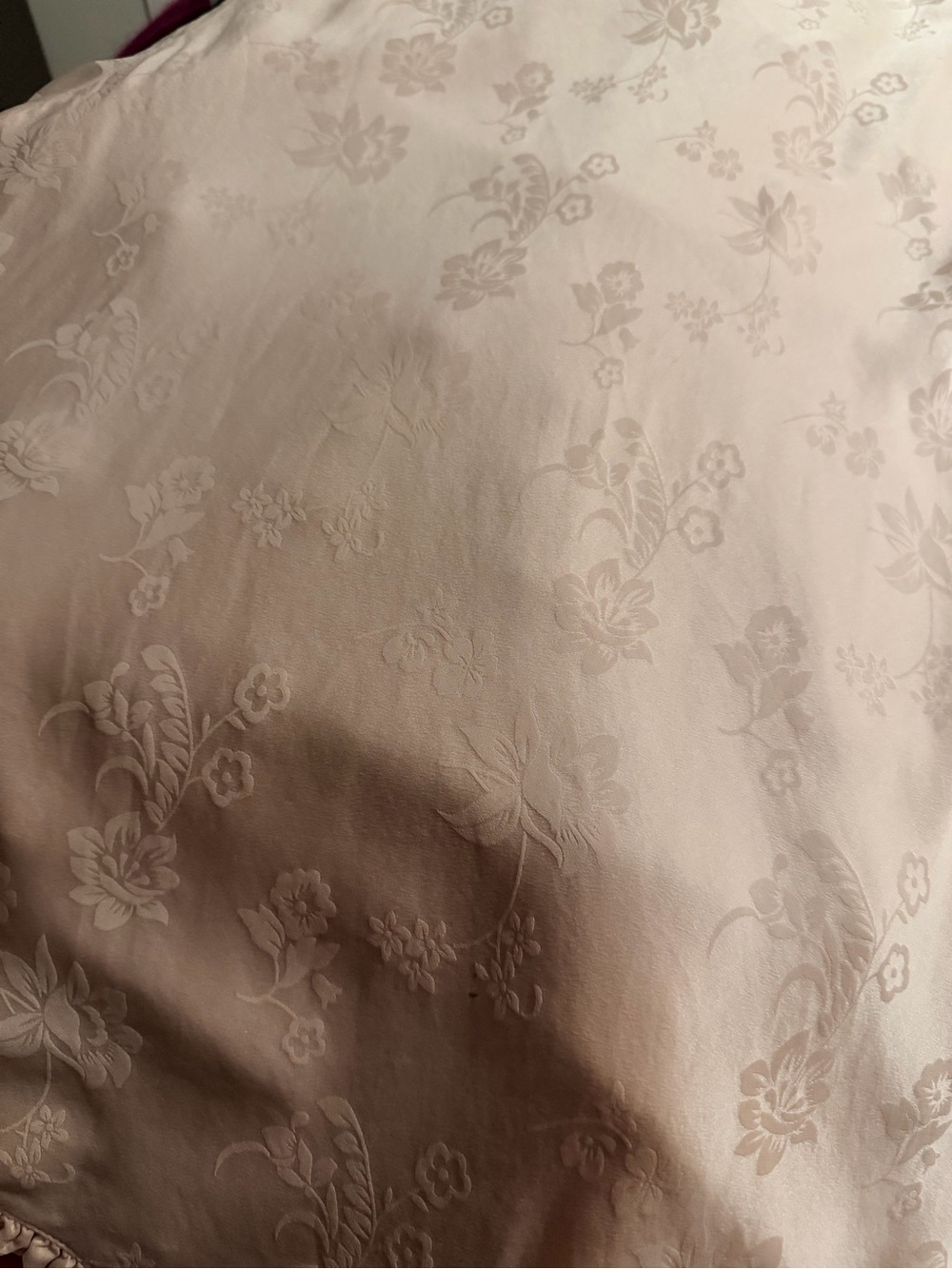 100% Silk Light Peach Pink Women’s Satin Cami with Ruffle Trim Night Gown Dress - Picture 8 of 8